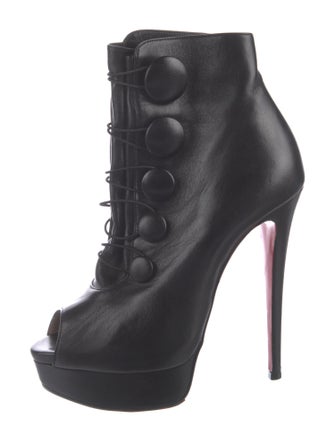 Christian Louboutin Leather Lace-Up Boots