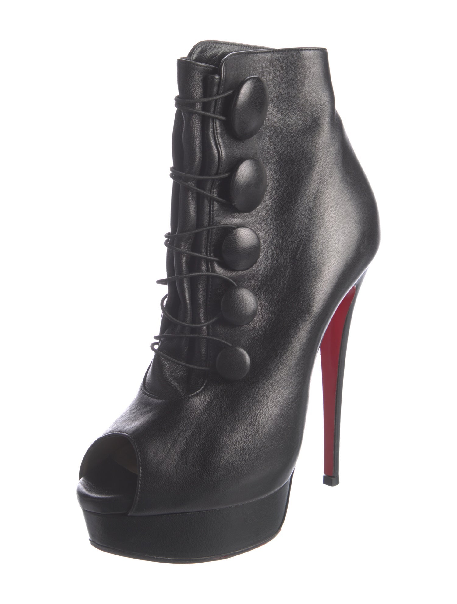 Christian Louboutin Leather Lace-Up Boots