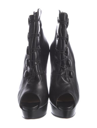 Christian Louboutin Leather Lace-Up Boots