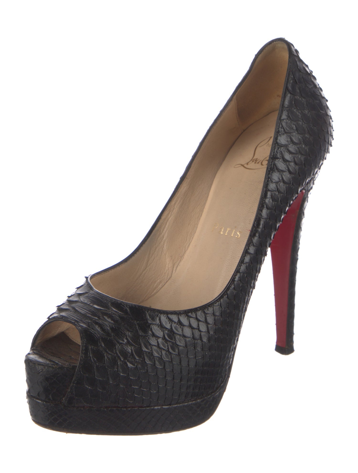 Christian Louboutin Python Animal Print Pumps