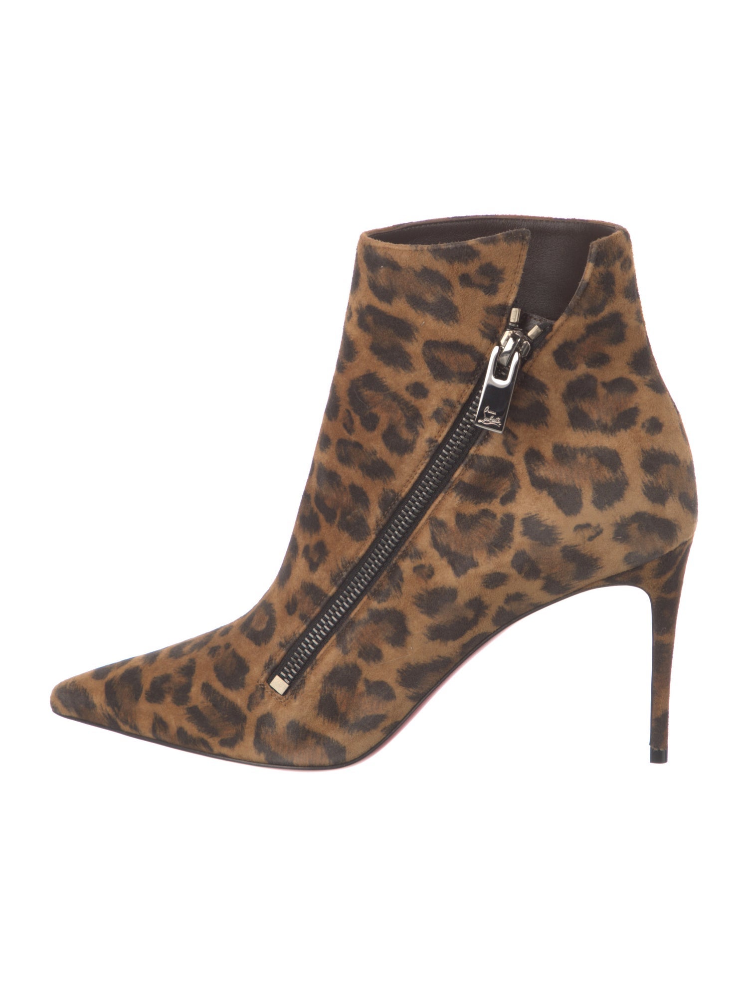 Christian Louboutin Suede Animal Print Boots
