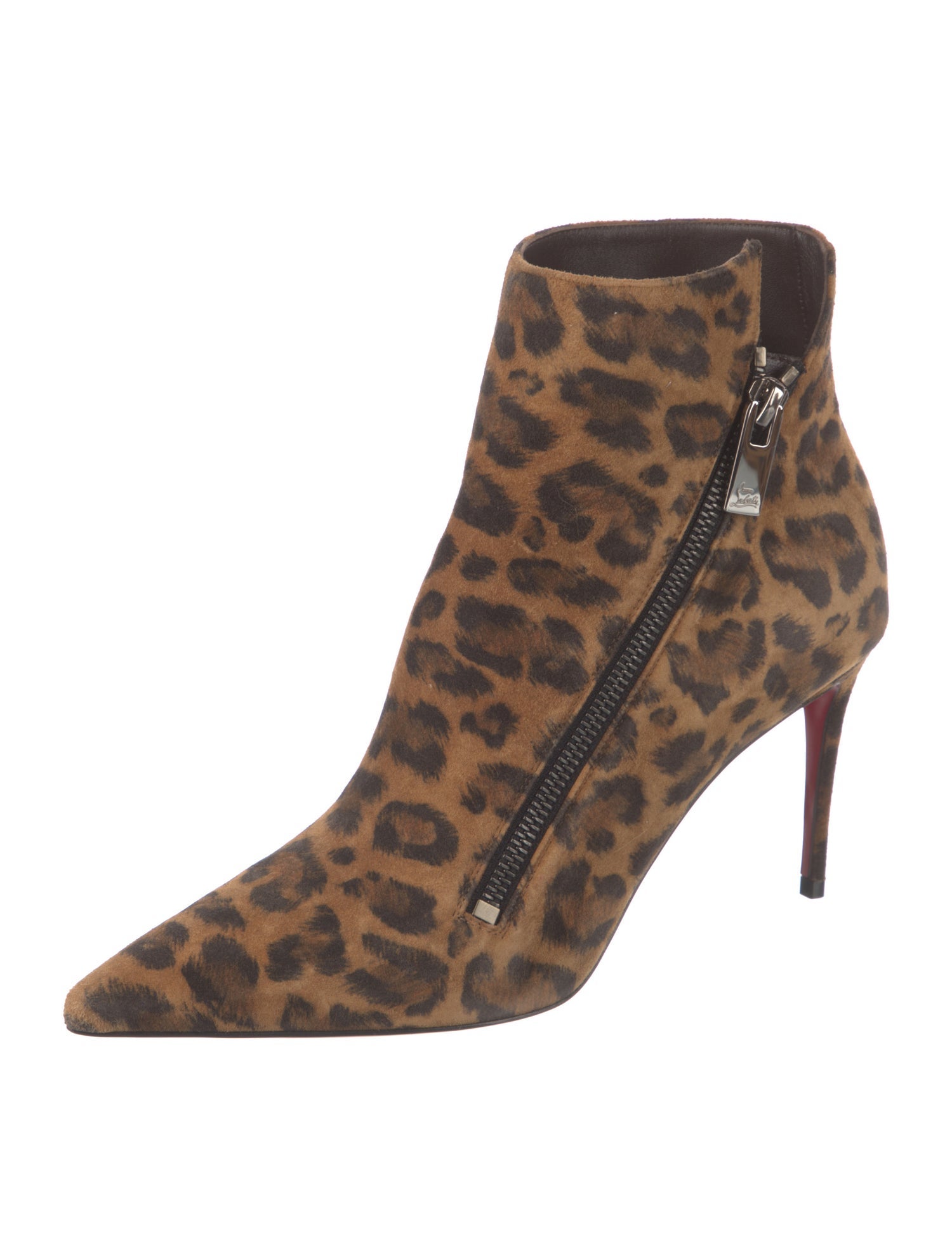 Christian Louboutin Suede Animal Print Boots