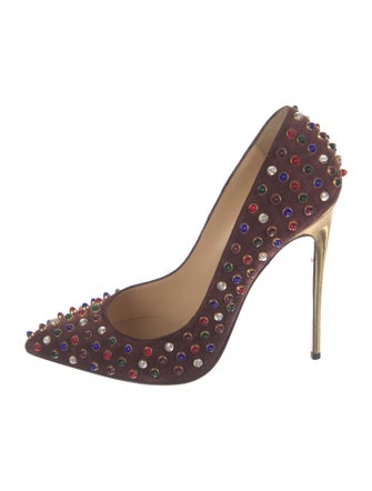 Christian Louboutin Suede Polka Dot Print Pumps