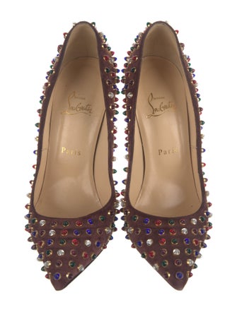 Christian Louboutin Suede Polka Dot Print Pumps