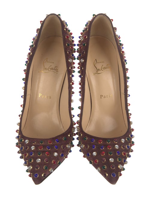 Christian Louboutin Suede Polka Dot Print Pumps