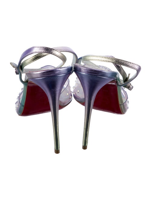 Christian Louboutin PVC Crystal Embellishments Slingback Pumps
