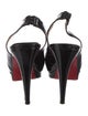 Christian Louboutin Patent Leather Cutout Accent Slingback Pumps