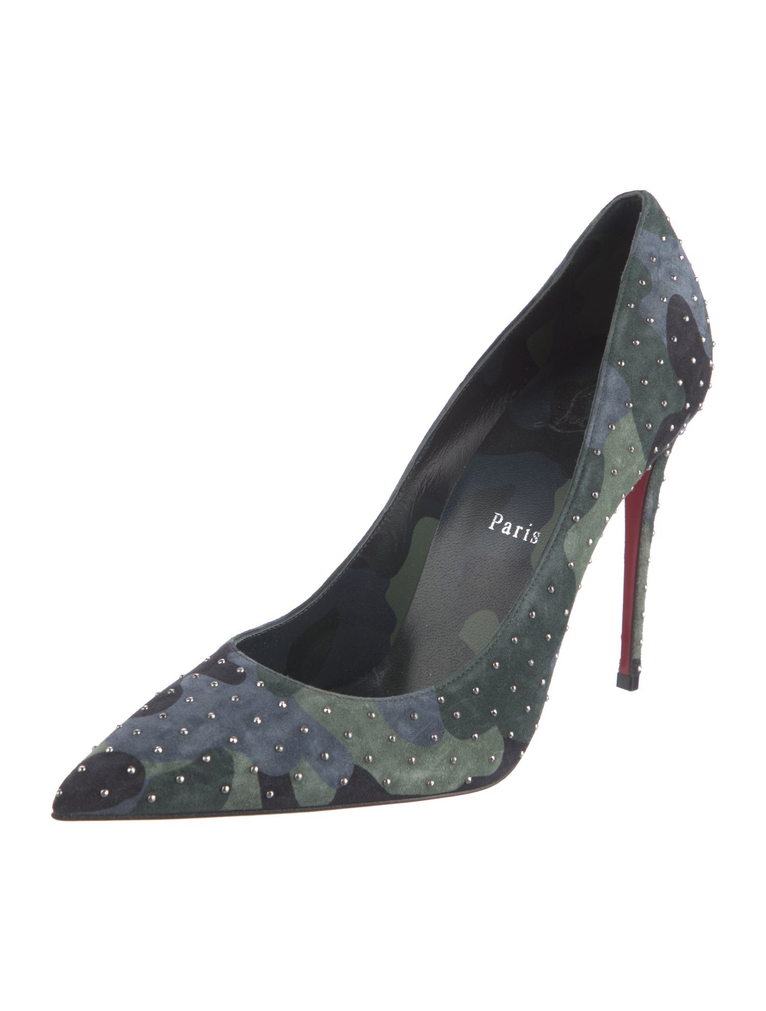 Christian Louboutin Suede Printed Pumps