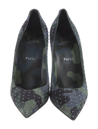 Christian Louboutin Suede Printed Pumps