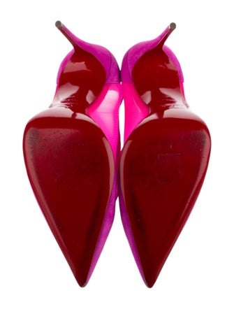 Christian Louboutin Suede Mesh Accents Pumps