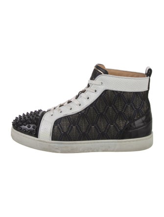 Christian Louboutin Spike Accents Leather Sneakers