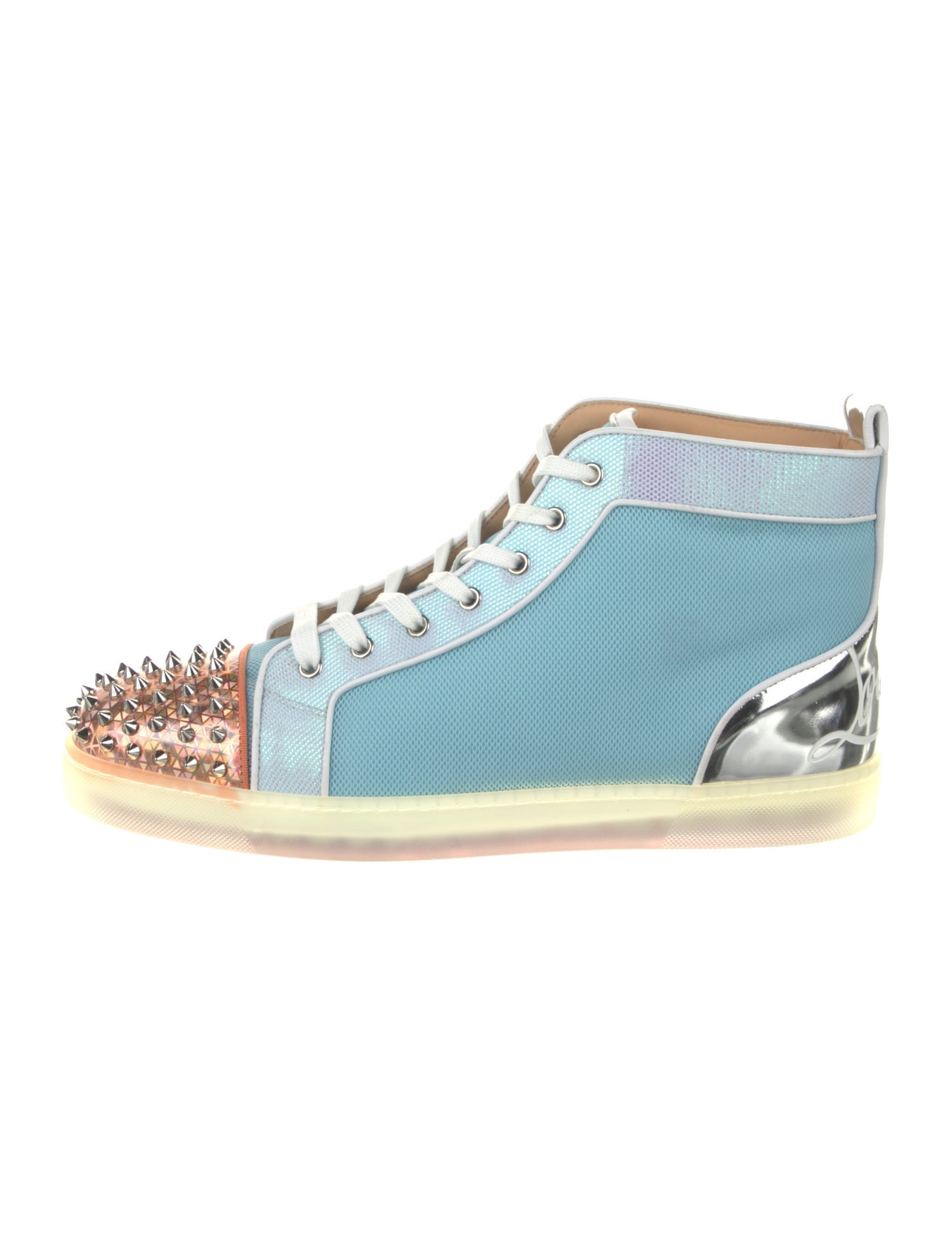 Christian Louboutin Mesh Colorblock Pattern Sneakers