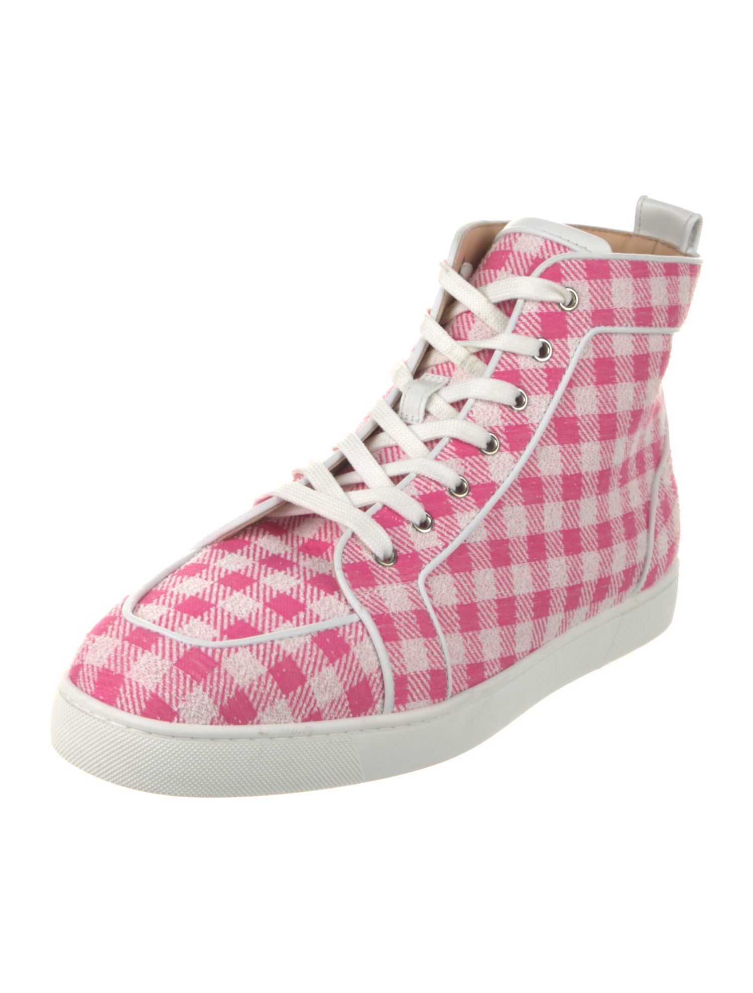 Christian Louboutin Canvas Plaid Print Sneakers