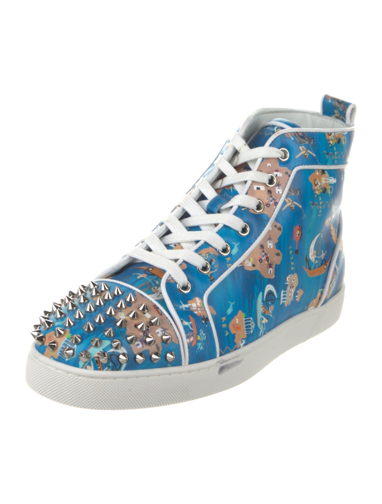 Christian Louboutin Leather Printed Sneakers