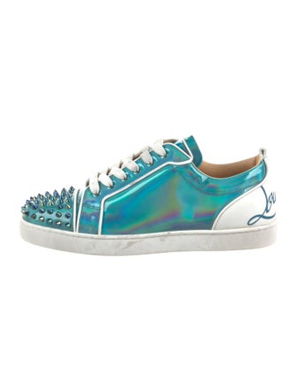 Christian Louboutin Patent Leather Colorblock Pattern Sneakers