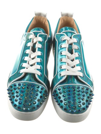 Christian Louboutin Patent Leather Colorblock Pattern Sneakers