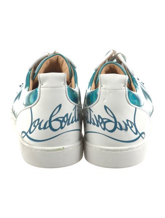 Christian Louboutin Patent Leather Colorblock Pattern Sneakers