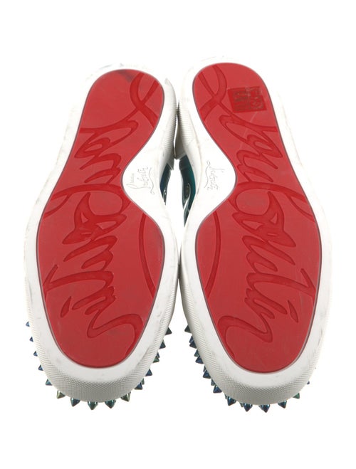 Christian Louboutin Patent Leather Colorblock Pattern Sneakers