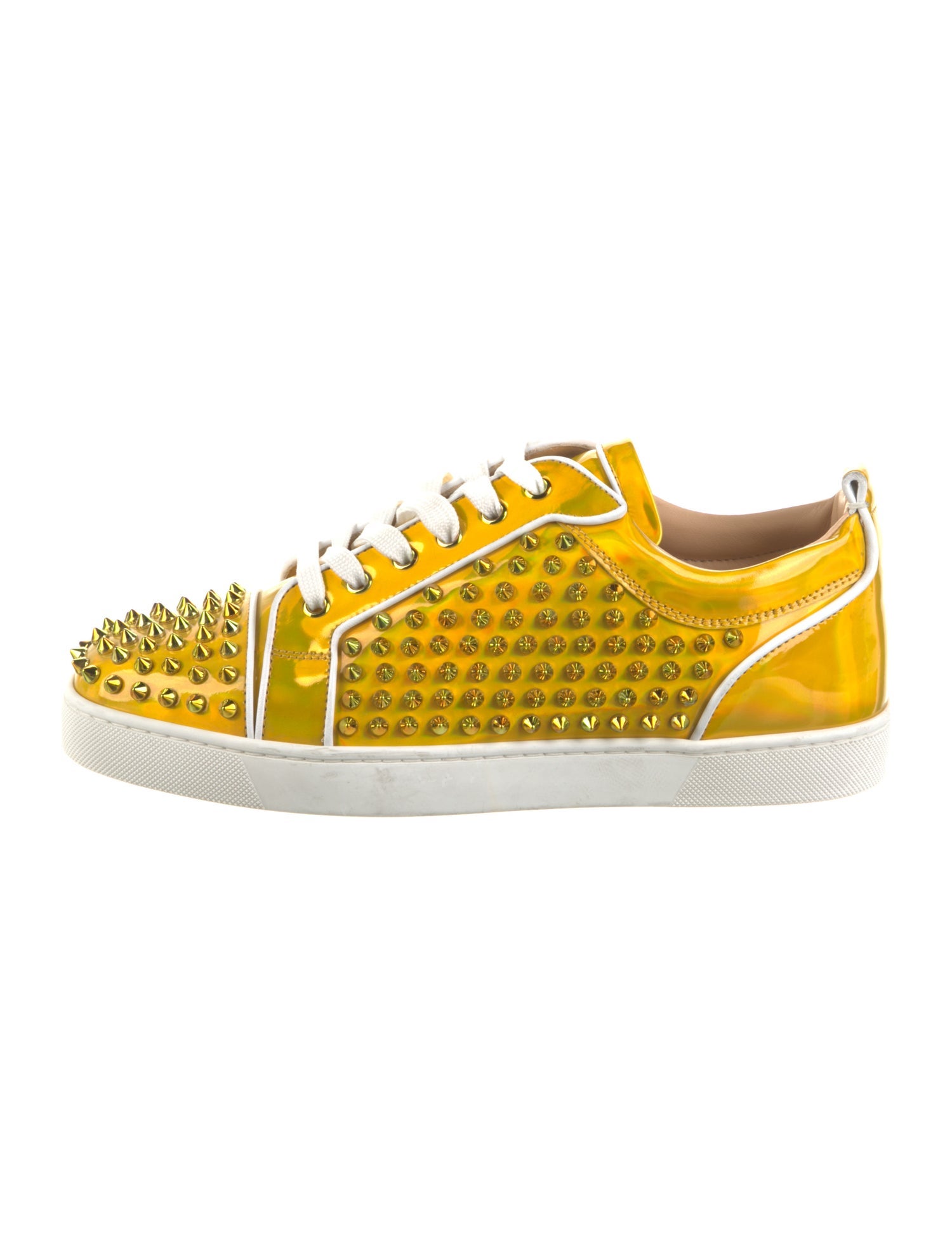 Christian Louboutin Patent Leather Studded Accents Sneakers