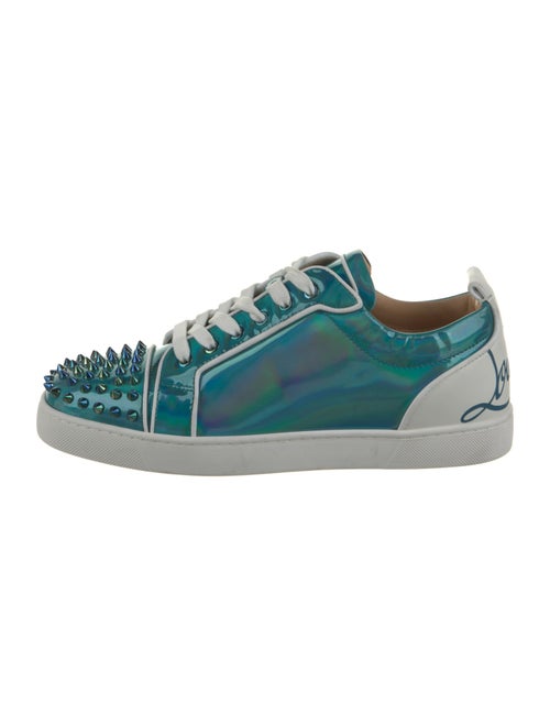 Christian Louboutin Patent Leather Colorblock Pattern Sneakers