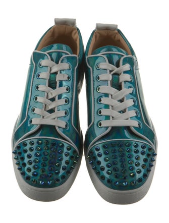 Christian Louboutin Patent Leather Colorblock Pattern Sneakers