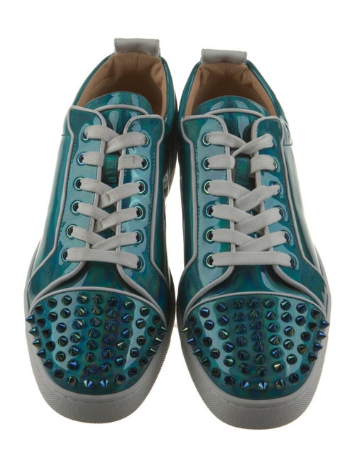 Christian Louboutin Patent Leather Colorblock Pattern Sneakers