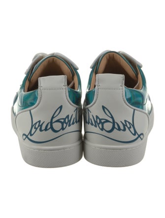 Christian Louboutin Patent Leather Colorblock Pattern Sneakers