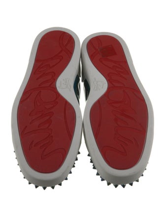 Christian Louboutin Patent Leather Colorblock Pattern Sneakers