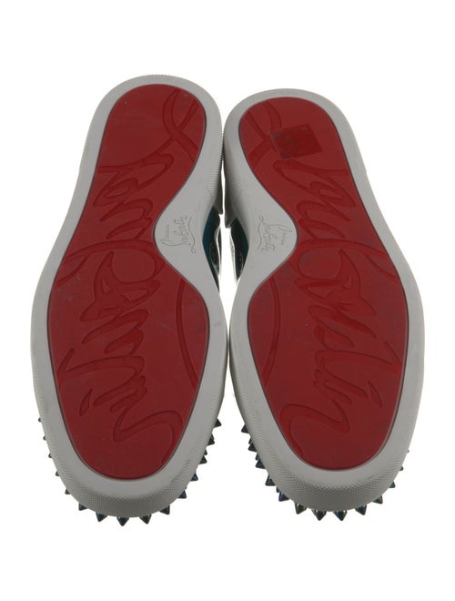 Christian Louboutin Patent Leather Colorblock Pattern Sneakers