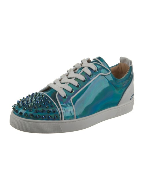 Christian Louboutin Patent Leather Colorblock Pattern Sneakers