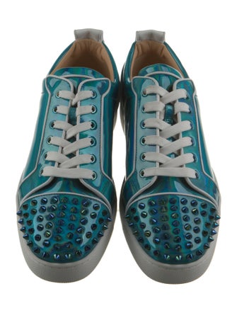 Christian Louboutin Patent Leather Colorblock Pattern Sneakers