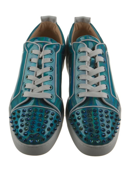 Christian Louboutin Patent Leather Colorblock Pattern Sneakers