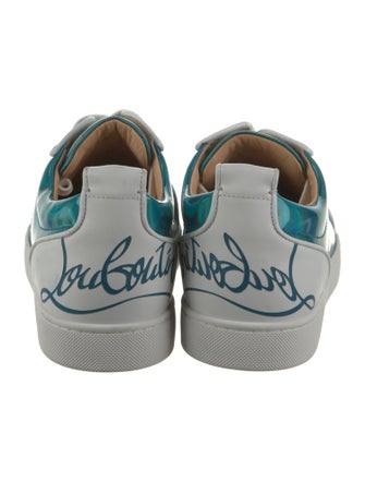 Christian Louboutin Patent Leather Colorblock Pattern Sneakers