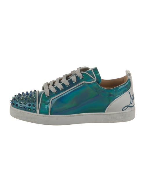 Christian Louboutin Patent Leather Colorblock Pattern Sneakers