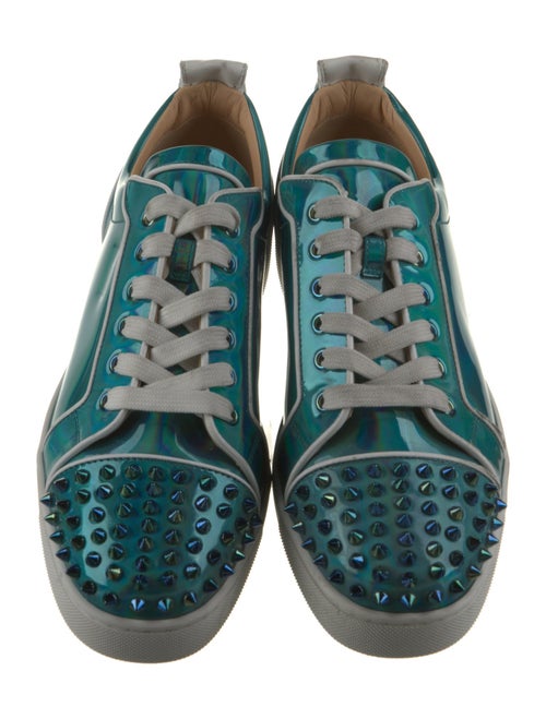 Christian Louboutin Patent Leather Colorblock Pattern Sneakers