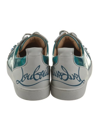 Christian Louboutin Patent Leather Colorblock Pattern Sneakers