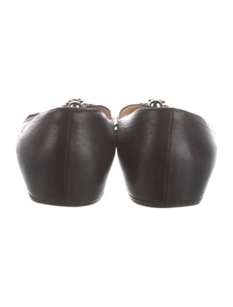 Christian Louboutin Spike Accents Leather Ballet Flats