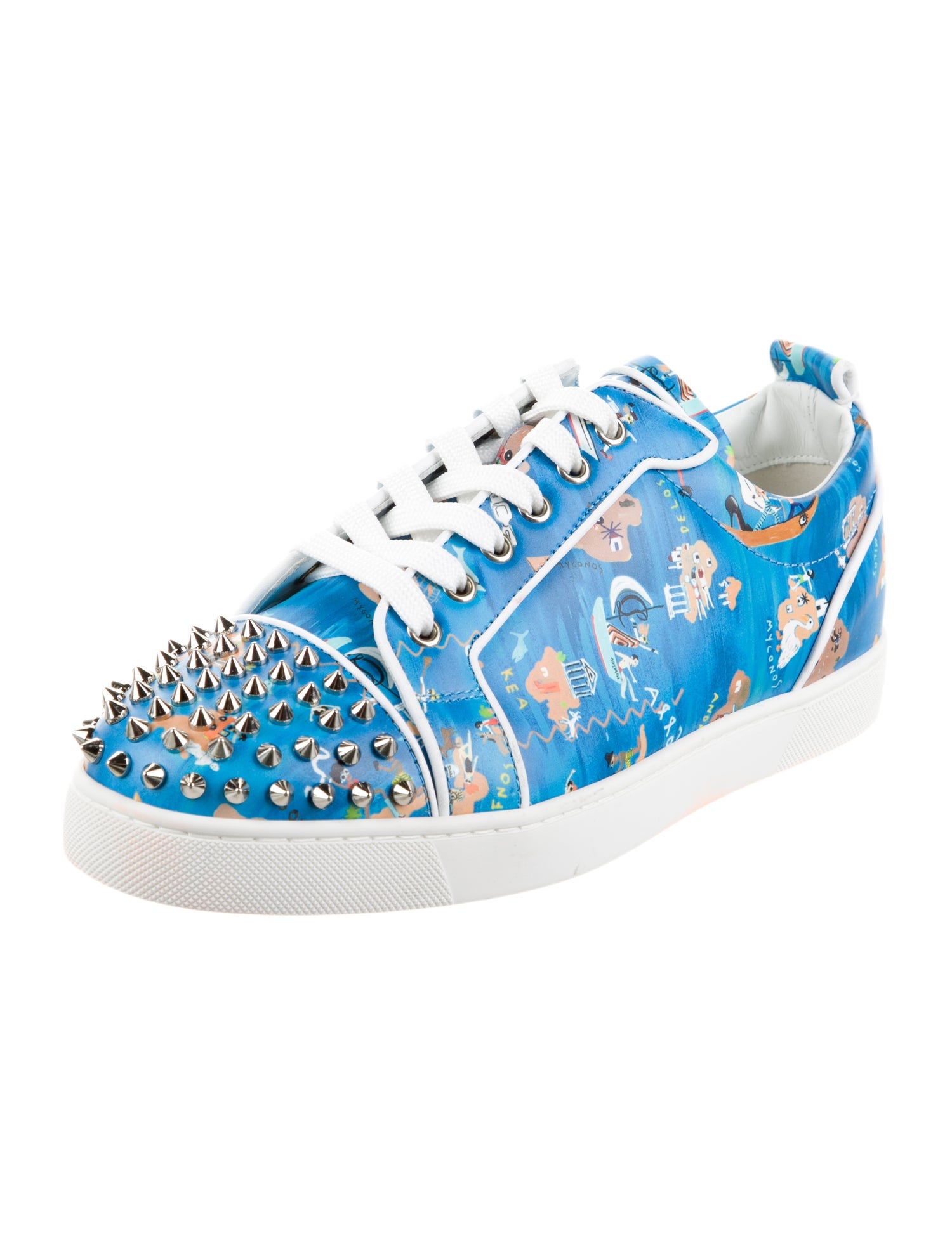 Christian Louboutin Satin Printed Sneakers