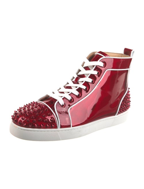 Christian Louboutin Patent Leather Studded Accents Sneakers