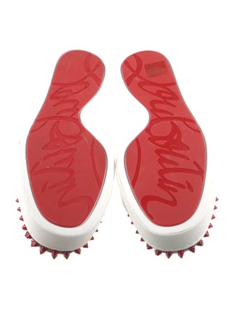Christian Louboutin Patent Leather Studded Accents Sneakers