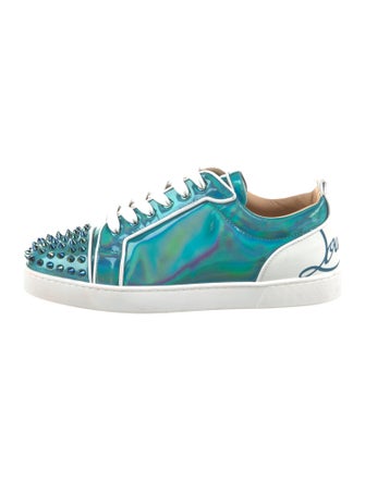 Christian Louboutin Patent Leather Colorblock Pattern Sneakers