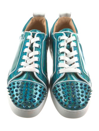 Christian Louboutin Patent Leather Colorblock Pattern Sneakers