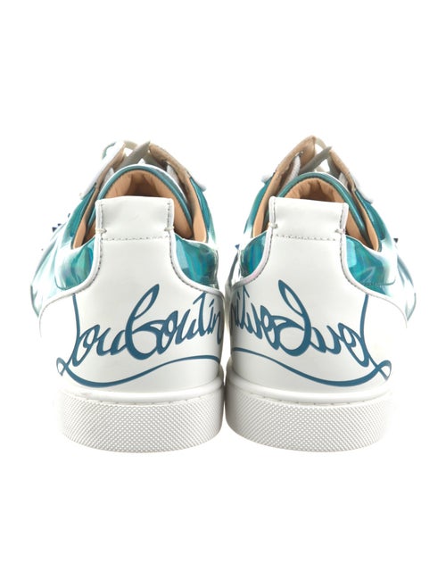 Christian Louboutin Patent Leather Colorblock Pattern Sneakers