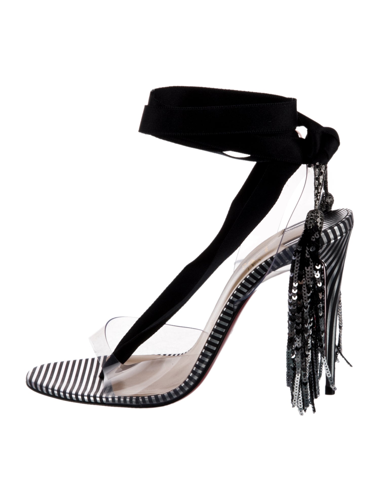 Christian Louboutin PVC Striped Sandals