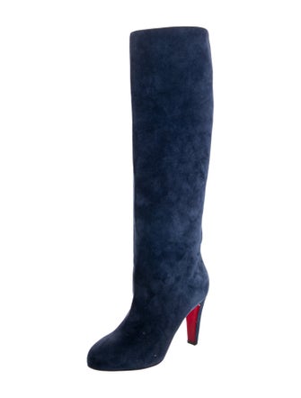 Christian Louboutin Suede Leather Trim Embellishment Boots
