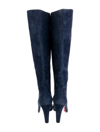 Christian Louboutin Suede Leather Trim Embellishment Boots