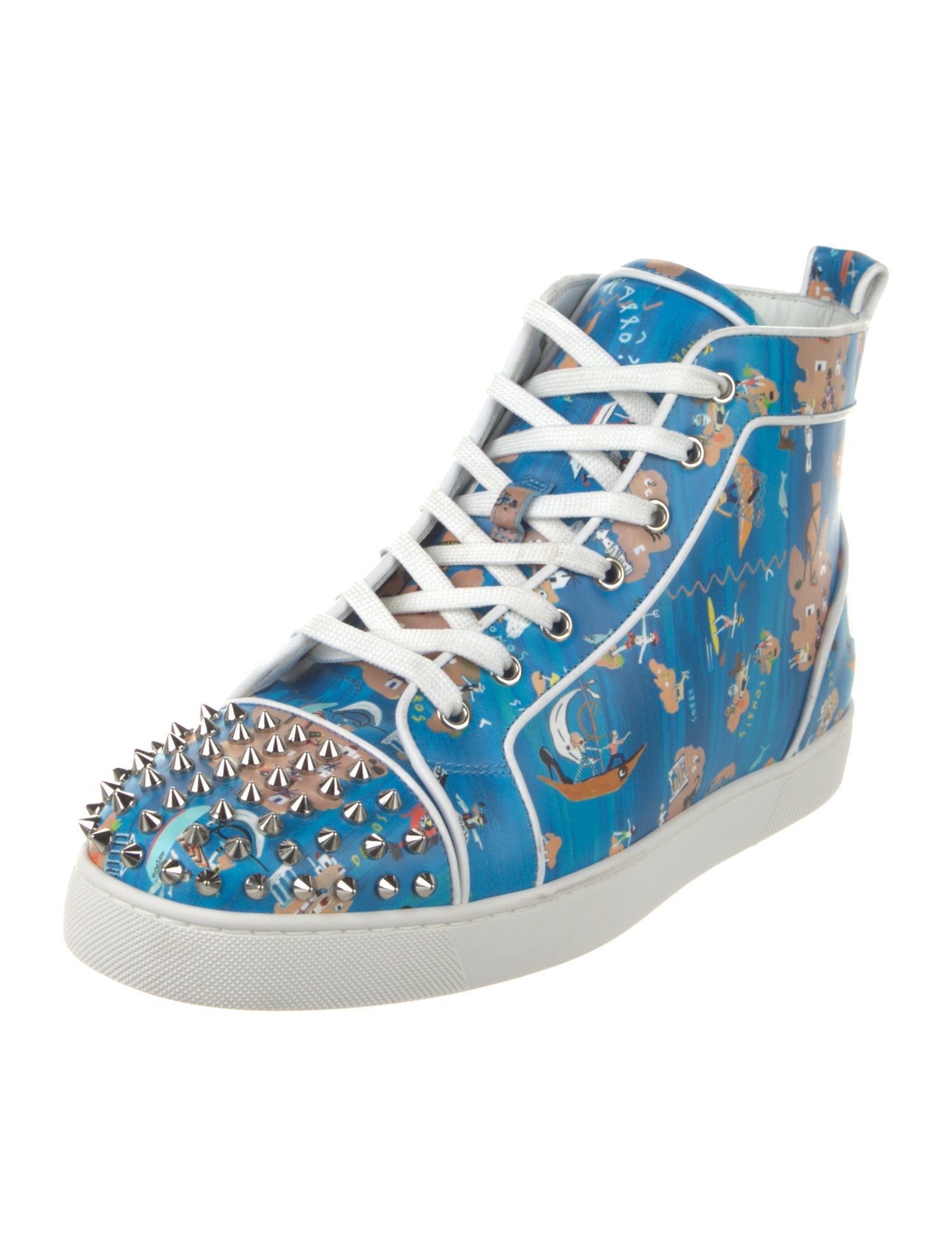 Christian Louboutin Leather Printed Sneakers