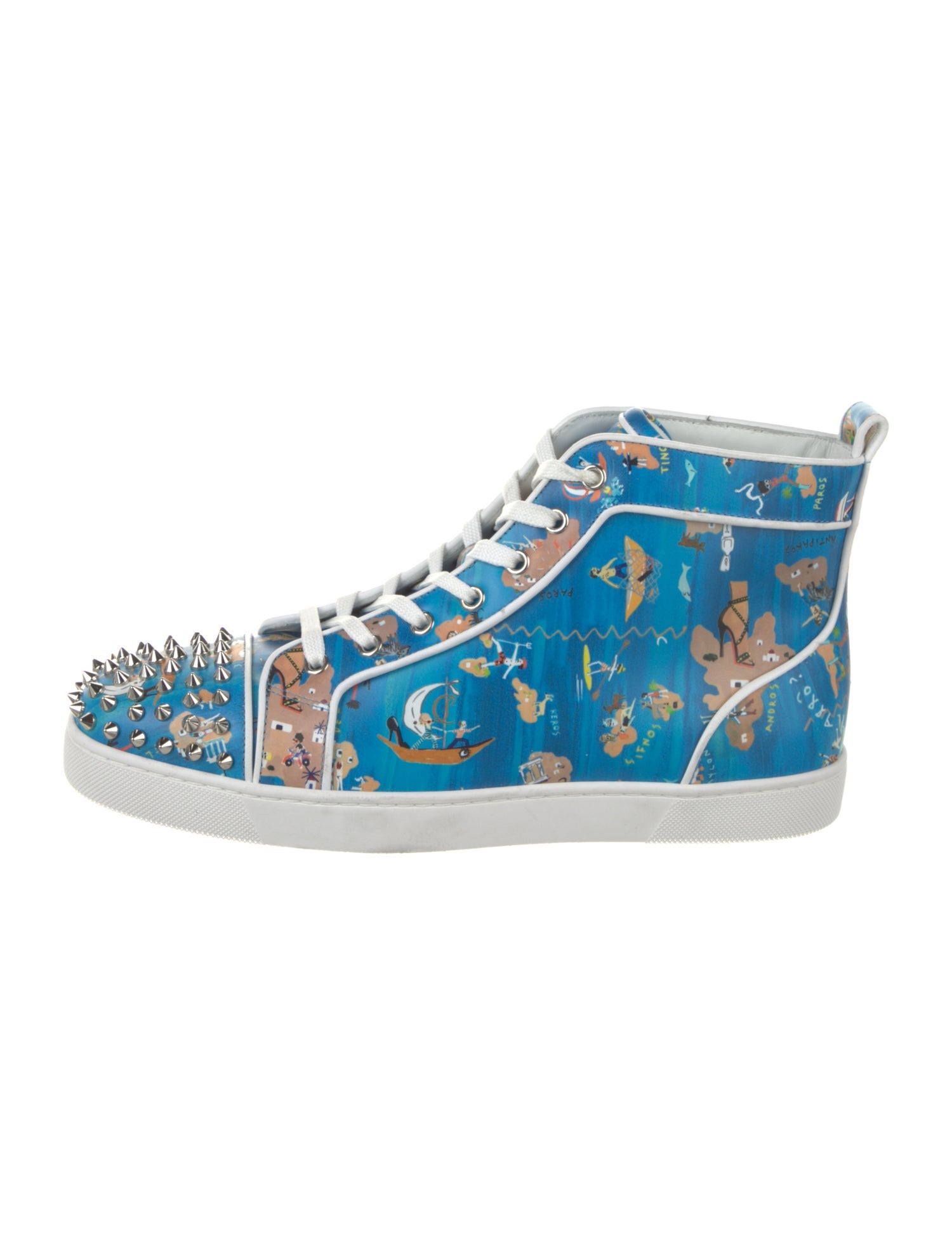 Christian Louboutin Leather Printed Sneakers