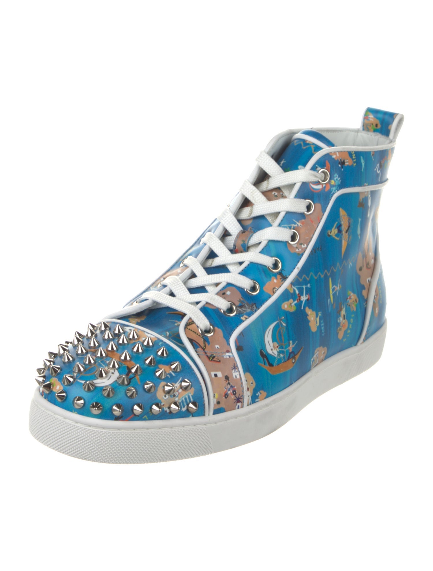 Christian Louboutin Leather Printed Sneakers