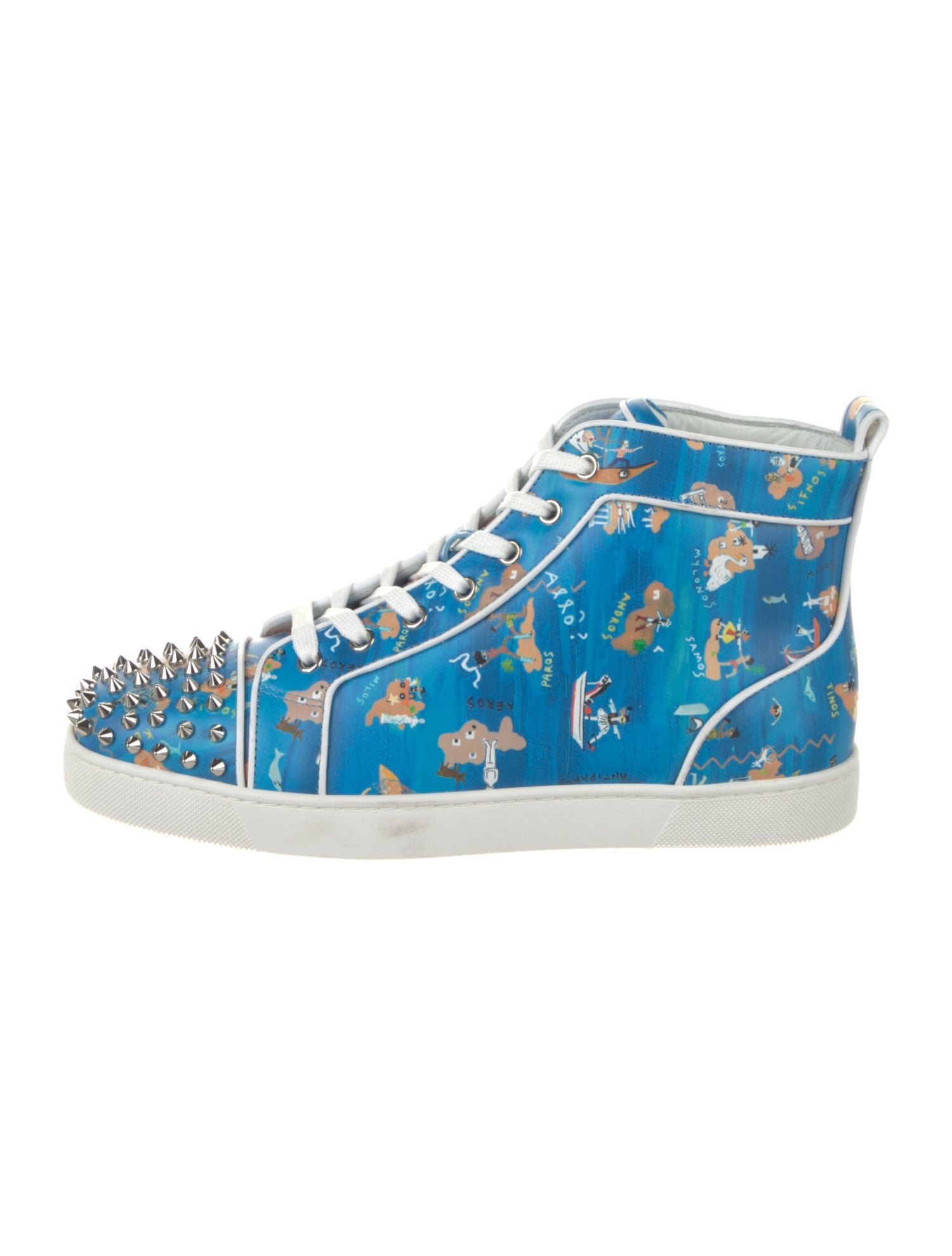 Christian Louboutin Satin Printed Sneakers